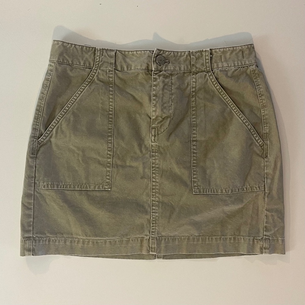 Madewell Walker Light Green Utility Mini Skirt w Pockets